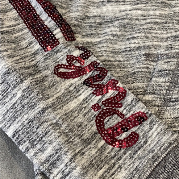 Victoria’a Secret PINK Gray Red Sequins XS Hoodie - Picture 2 of 10